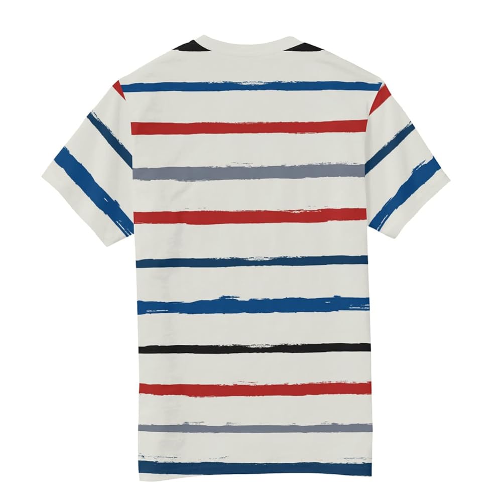 susiyo Retro Red and Blue Vertical Stripe Men's T-Shirts